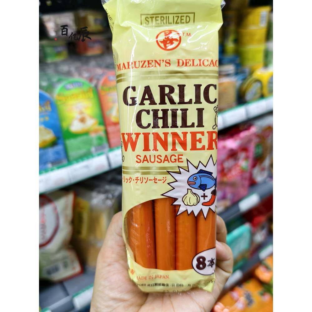 香港代购日本善字牌埼玉县 鱼肉肠原味/蒜辣味 22g&times;8条网红小吃