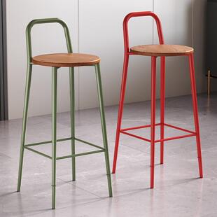 高脚凳吧台椅椅子轻奢高级感实木凳子吧台收银柜台高椅子家用酒吧