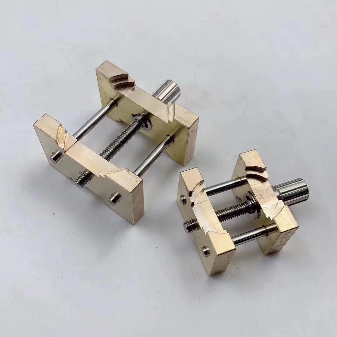 修表工具 铜质二合一机芯架 大小2pc手表维修机芯座 钟表工具