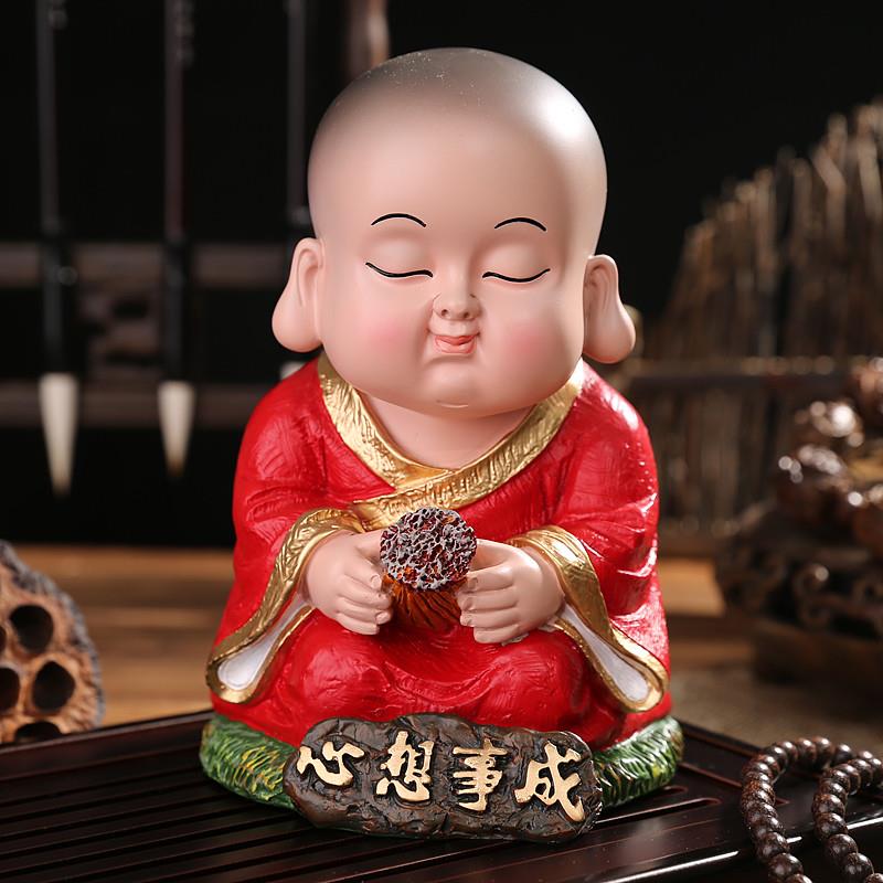 大号小沙弥和尚摆件办公桌书房家居博古架装饰品老师领导生日礼物