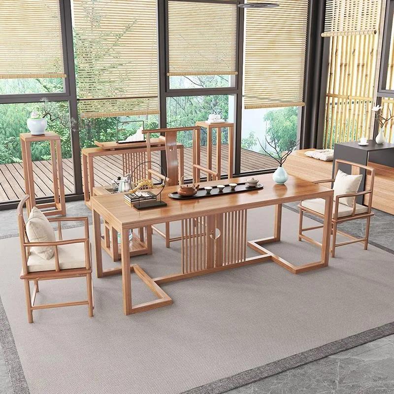 新中式实木茶桌椅组合现代简约家用客厅办公室禅意功夫茶台泡茶桌