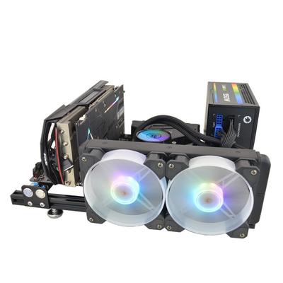 开放式电脑机箱平放/卧式显卡测试用DIY铝型材框架组装台式机箱WS