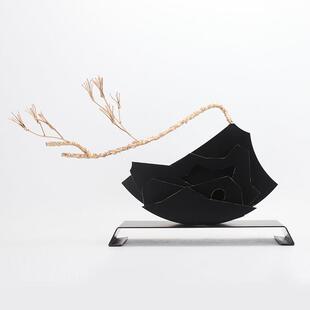 新中式装饰摆件金属雕塑松树工艺品客厅家居饰品隔断玄关禅意摆设