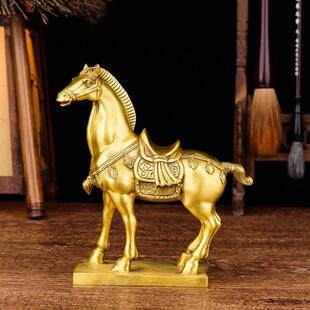 全铜马到成功摆件办公室工艺礼品摆饰客厅装饰品唐马铜马送礼中式