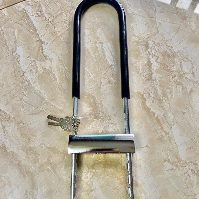 玻璃门锁防盗锁机车锁具双门加长拉门商铺插锁U型锁电动车