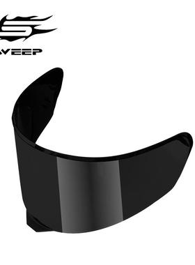 SWEEP头盔镜片S6半盔M8全盔专用镜片炫彩黑色电镀银电镀红外镜片