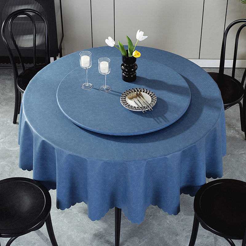 圆桌布防水防油免洗高级感2024新款网红家用轻奢酒店防水小圆桌布