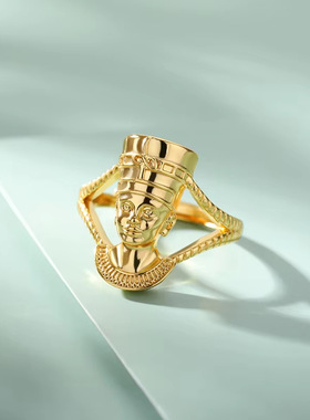 2025新款埃及女神魔力开口可调节非洲女王魅力戒指时尚配饰