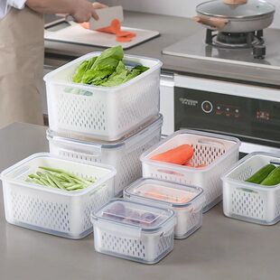 有FCM认证 跨境冷藏冷冻密封冰箱沥水水果保鲜盒食品级专用厨房盒