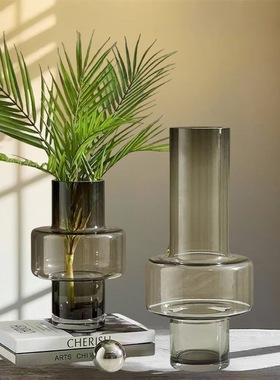 美式装饰玻璃花瓶摆件餐桌客厅插花印象干花北欧风家居创意