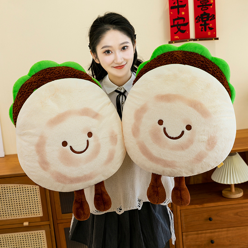 新品正版大号肉夹馍抱枕可爱特色馍馍玩偶美食创意频道毛绒玩具