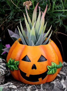 2025新款万圣节鬼节创意南瓜花盆装饰家居桌面小巧节日礼品