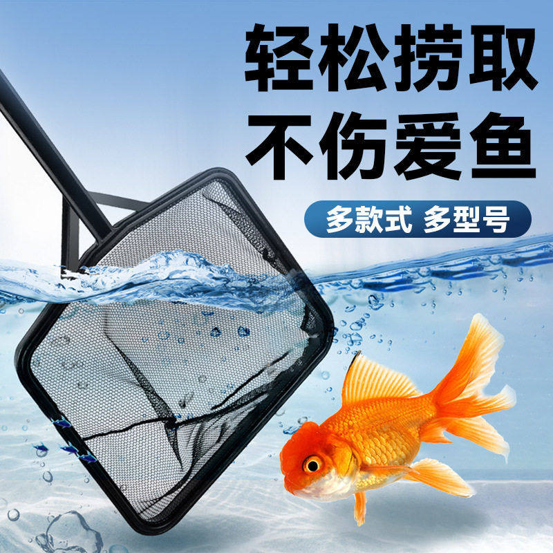 水族观赏鱼捞小中大号鱼捞网兜水族箱抄网伸缩定位杆垂钓抄鱼网兜