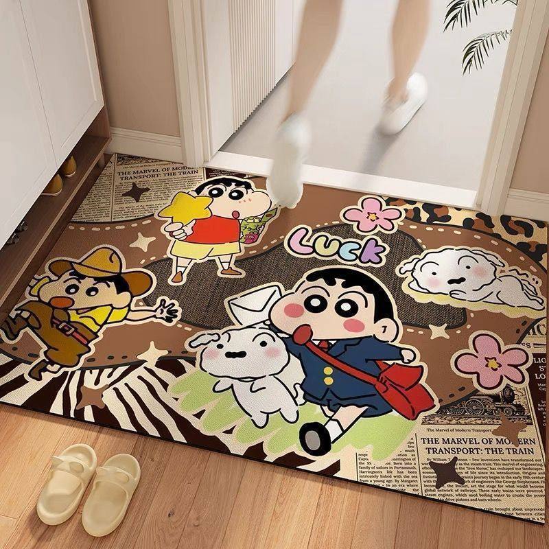 蜡笔小新入户地垫客厅玄关厨房茶几脚垫防滑水晶绒耐脏可裁剪地毯,居家布艺,家用脚垫,淘宝优惠券,粉丝福利购,淘宝优惠卷