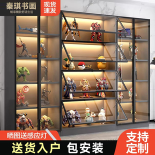 玻璃门展示柜产品陈列玩具乐高收纳家用模型手办积木摆件书柜酒柜
