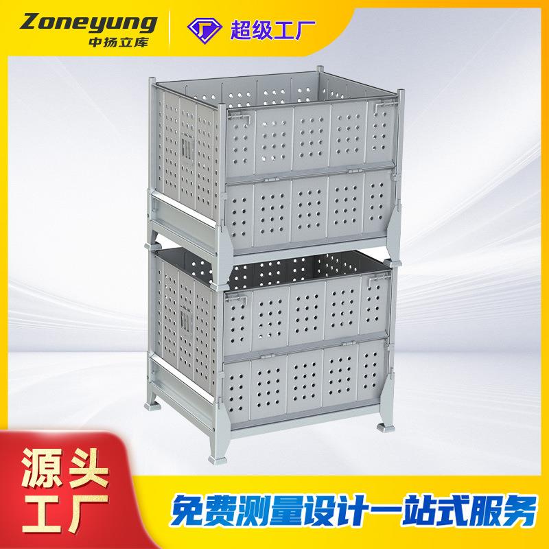 现货折叠式周转箱物流快递移动仓储笼可移动折叠铁框金属料箱规格