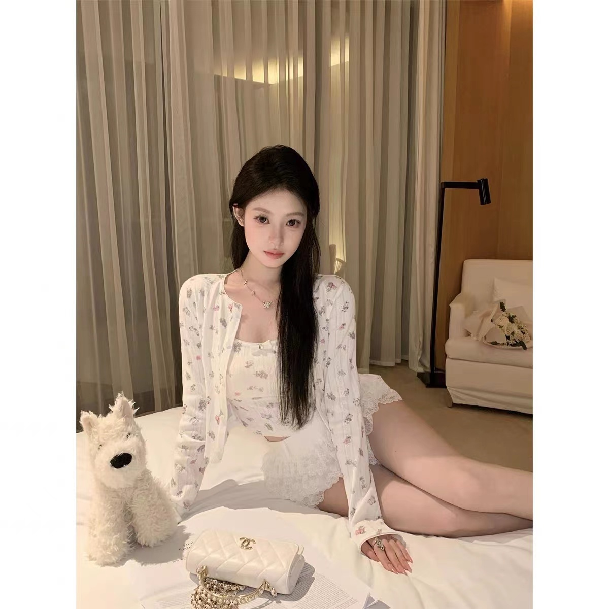 春夏甜美风防晒开衫修身碎花