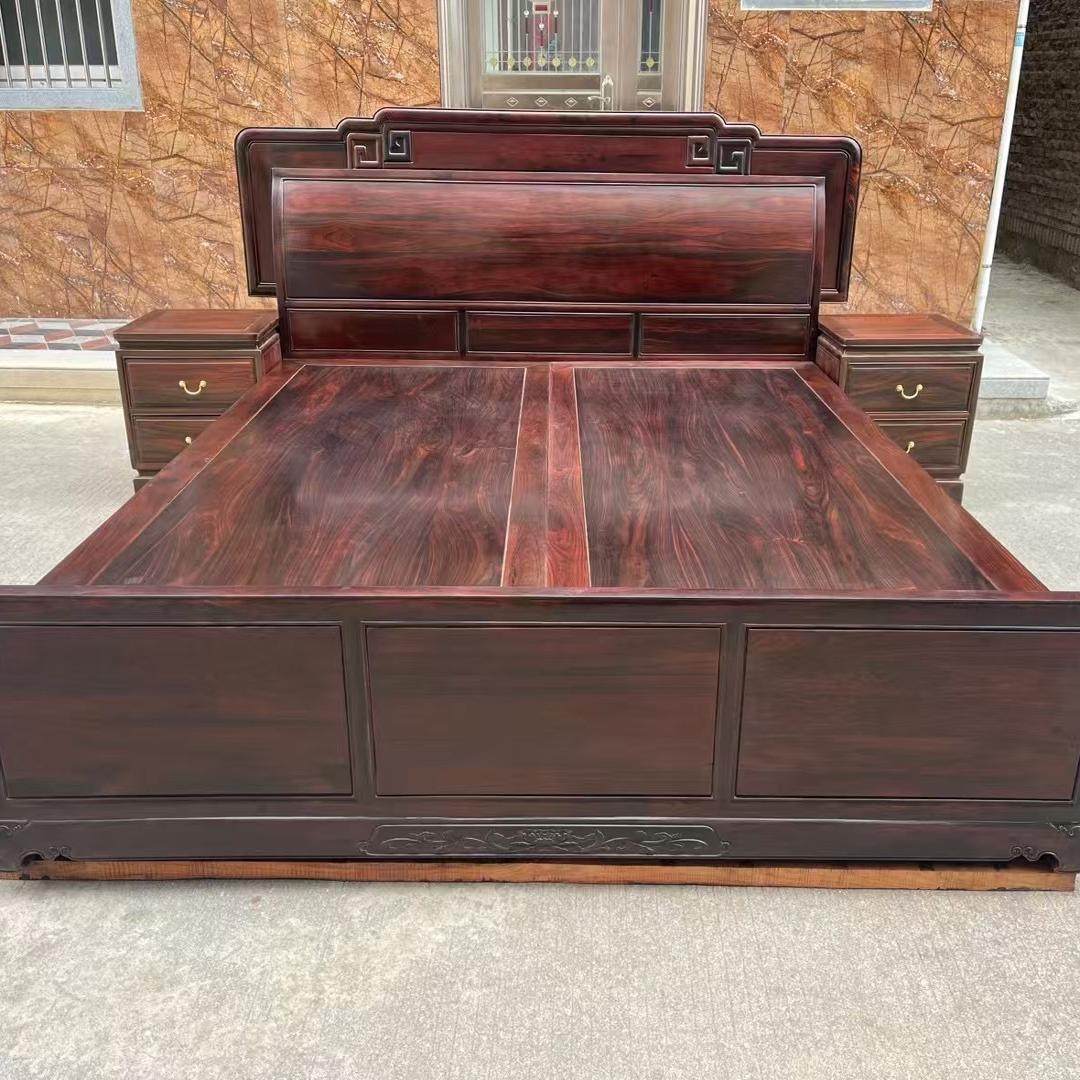 大红酸枝家具红木床中式实木双人床仿古交趾黄檀卧室婚床架子床,住宅家具,红木床,淘宝优惠券,粉丝福利购,淘宝优惠卷