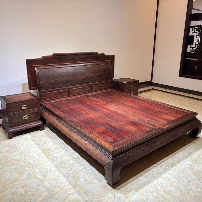 大红酸枝素面高低床三件套红木家具卧室单人床实木母子床交趾黄檀,住宅家具,红木床,淘宝优惠券,粉丝福利购,淘宝优惠卷