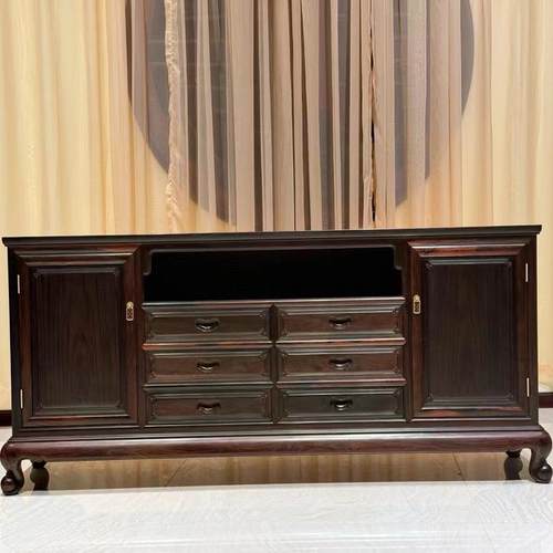 国标红木家具红酸枝电视柜交趾黄檀客厅地柜新古典明式简约储物柜