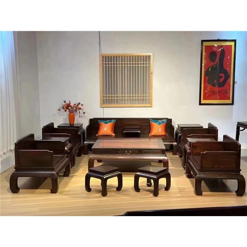 古典新款明清大红沙发三件套十沙发