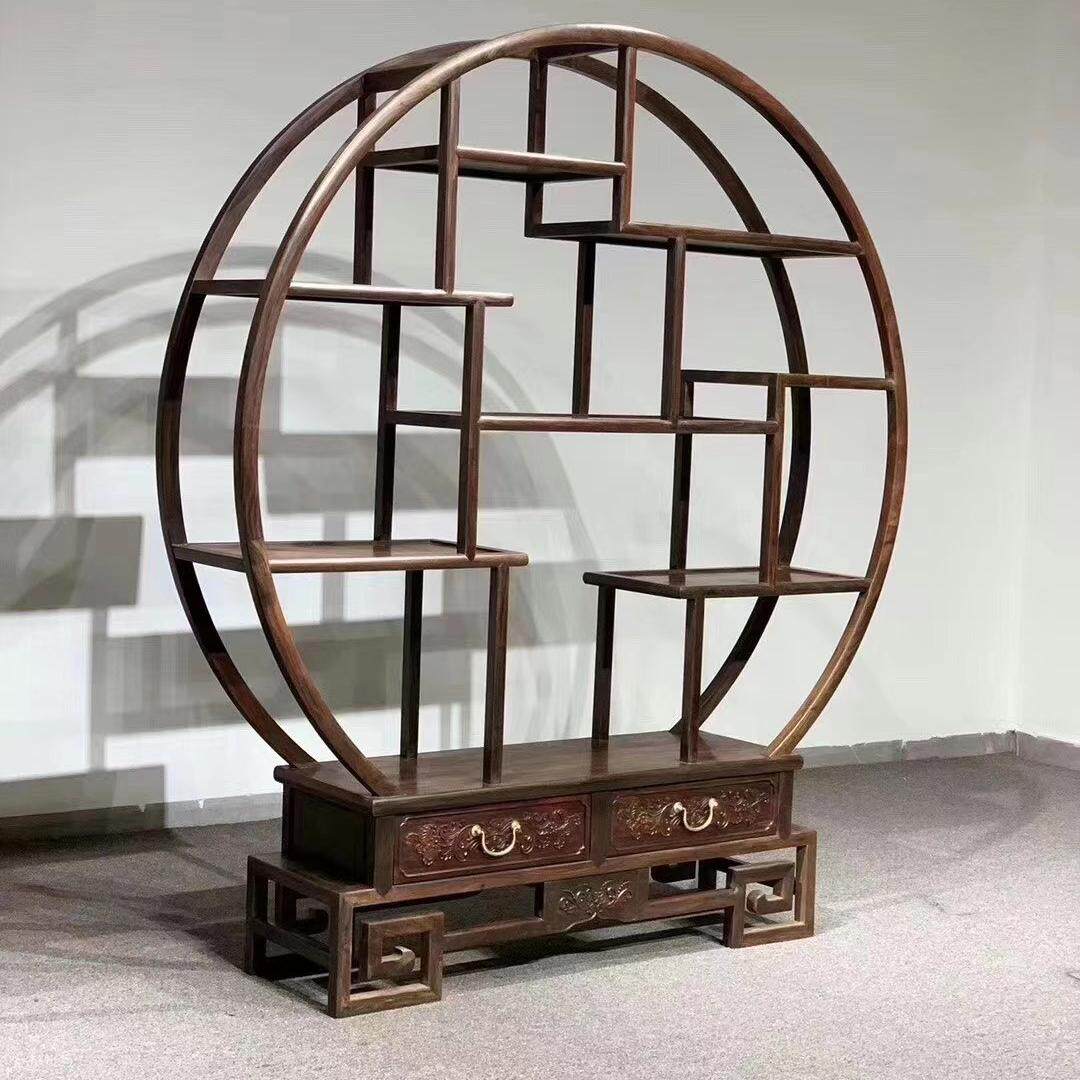 博古架实木中式展示柜多宝阁隔断大红酸枝茶叶收纳交趾黄檀置物架