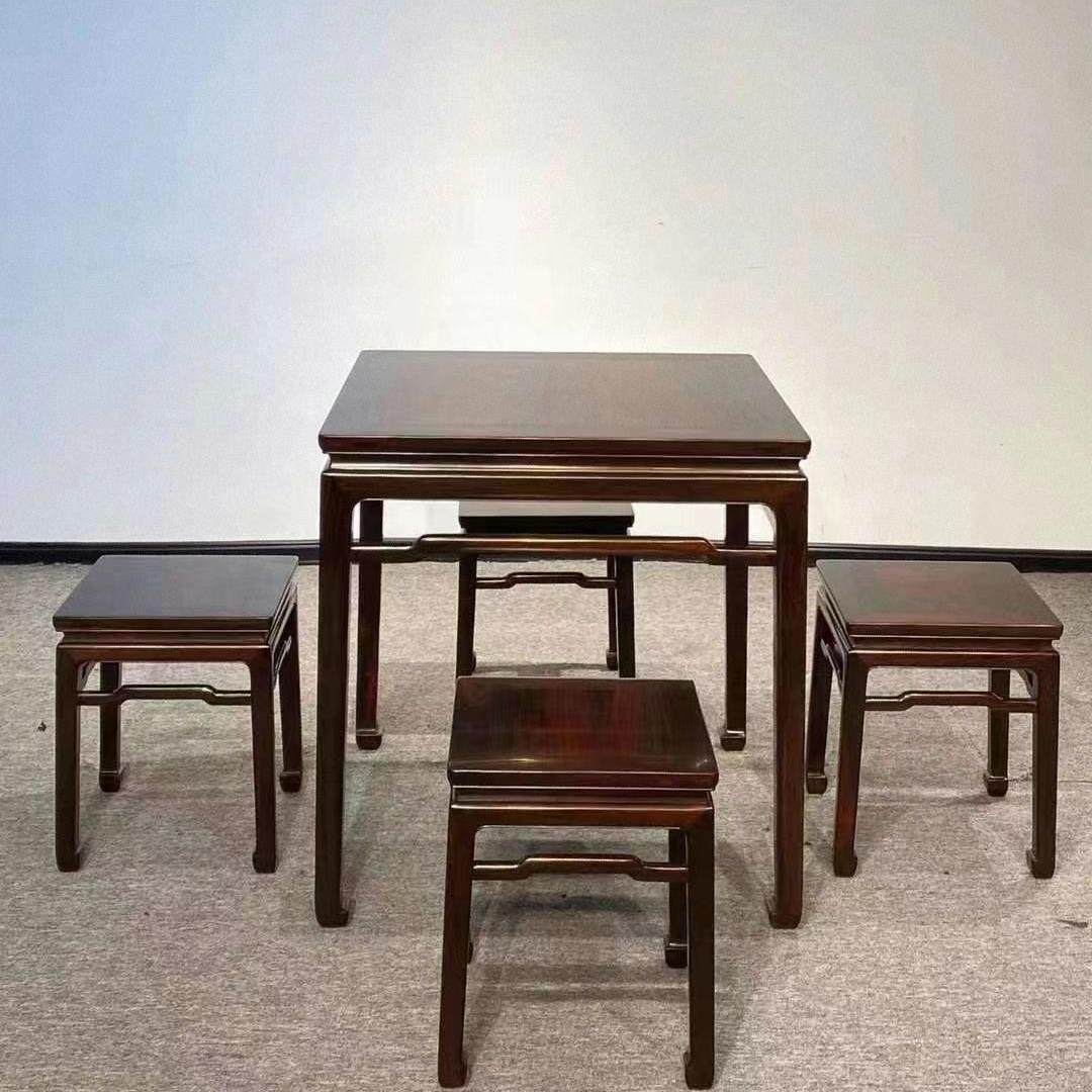 老挝大红酸枝餐桌别墅全屋搭配餐厅系列交趾黄檀定制款餐桌椅组合