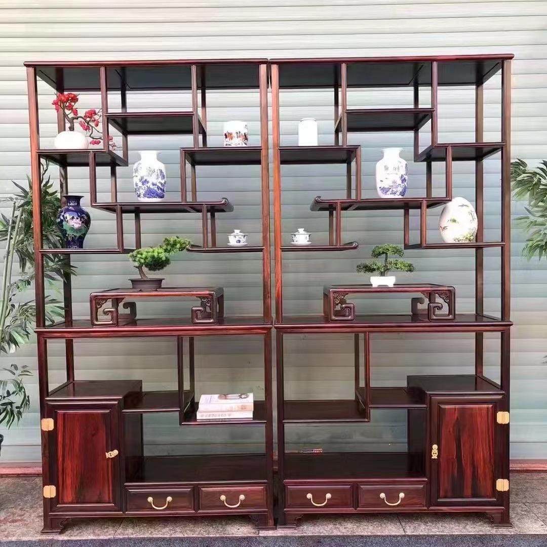 大红酸枝木博古架实木仿古中式多宝阁展示书架家用茶室茶叶柜加厚,住宅家具,红木博古架,淘宝优惠券,粉丝福利购,淘宝优惠卷
