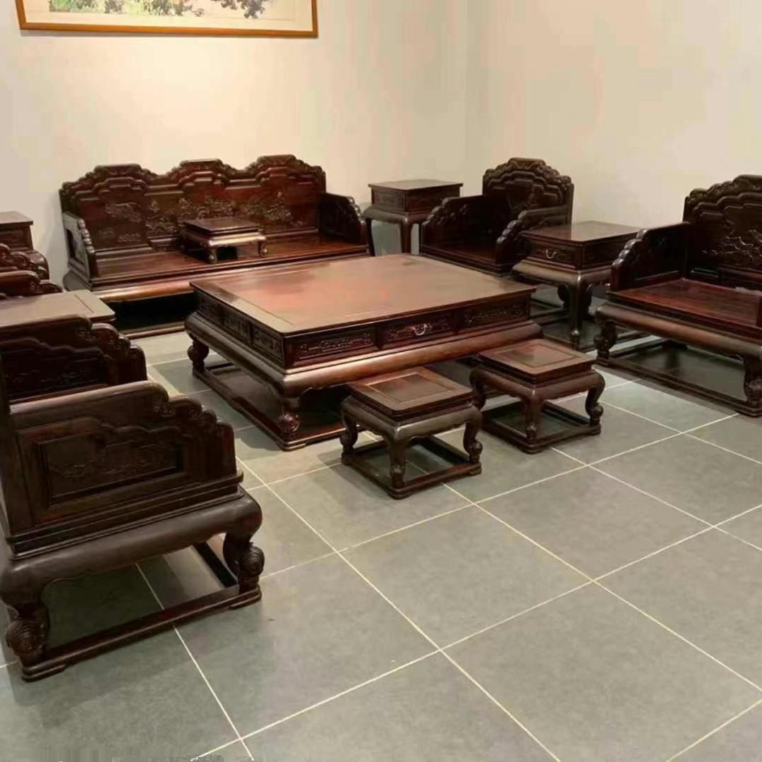 红木家具老挝大红酸枝沙发交趾黄檀实木沙发客厅家用中式椅子全套