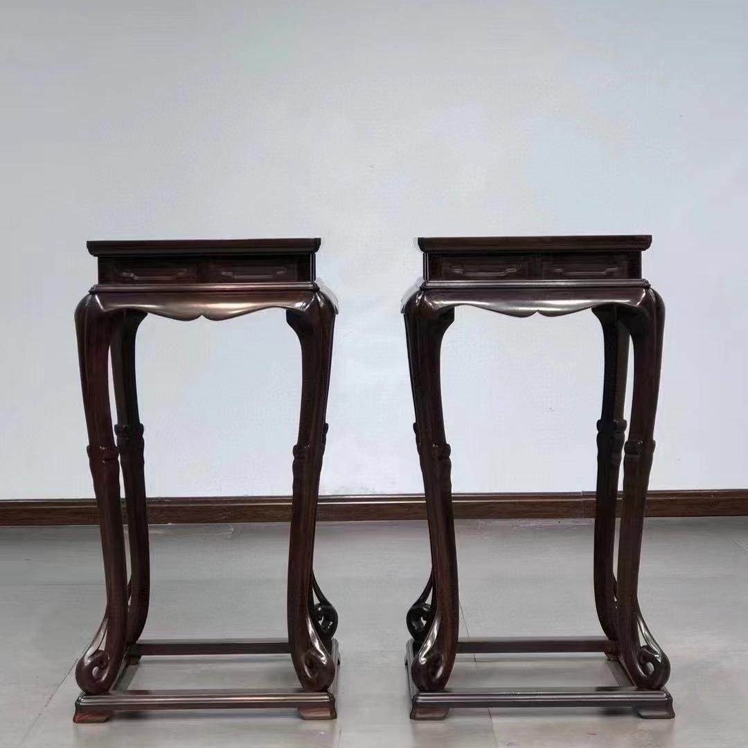 红木大红酸枝现代中式客厅简约室内落地花架交趾黄檀盆景架花几,住宅家具,红木边桌几类,淘宝优惠券,粉丝福利购,淘宝优惠卷