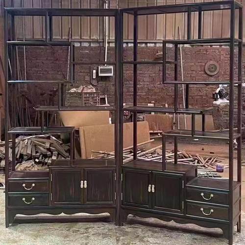 红木家具大红酸枝木博古架交趾黄檀古董架实木紫砂壶多宝阁收纳架