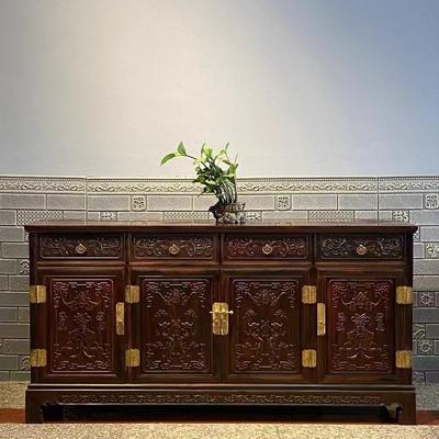 国标红木餐边柜红酸枝餐边柜储物柜新中式交趾黄檀明清家具定制
