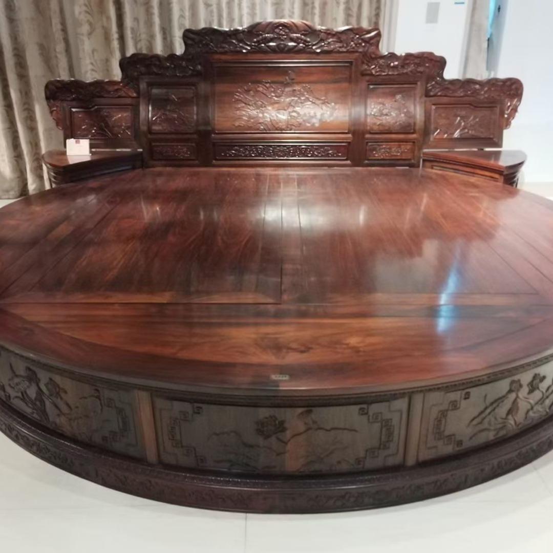 大红酸枝木架子床拨步床交趾黄檀实木卧室公主床明清古典红木家具