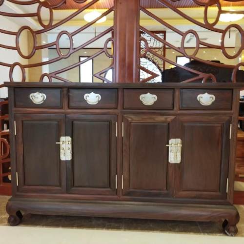 老挝大红酸枝茶水柜中式实木餐边柜交趾黄檀泡茶台小茶桌红木茶桌