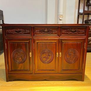 红木家具大红酸枝交趾黄檀明式艺术木质透雕明清家具方角柜餐边