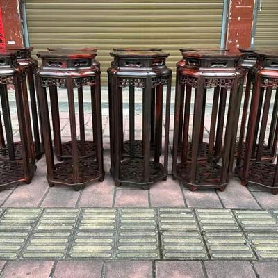 红木正方明式高几底座大红酸枝卯榫奇石玉器花瓶花盆盆景摆件架子