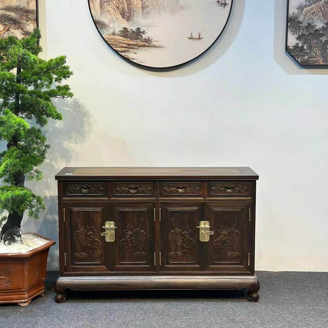 老挝大红酸枝木餐边柜别墅家具交趾黄檀红木中式檀碗柜收纳,住宅家具,红木餐边柜,淘宝优惠券,粉丝福利购,淘宝优惠卷