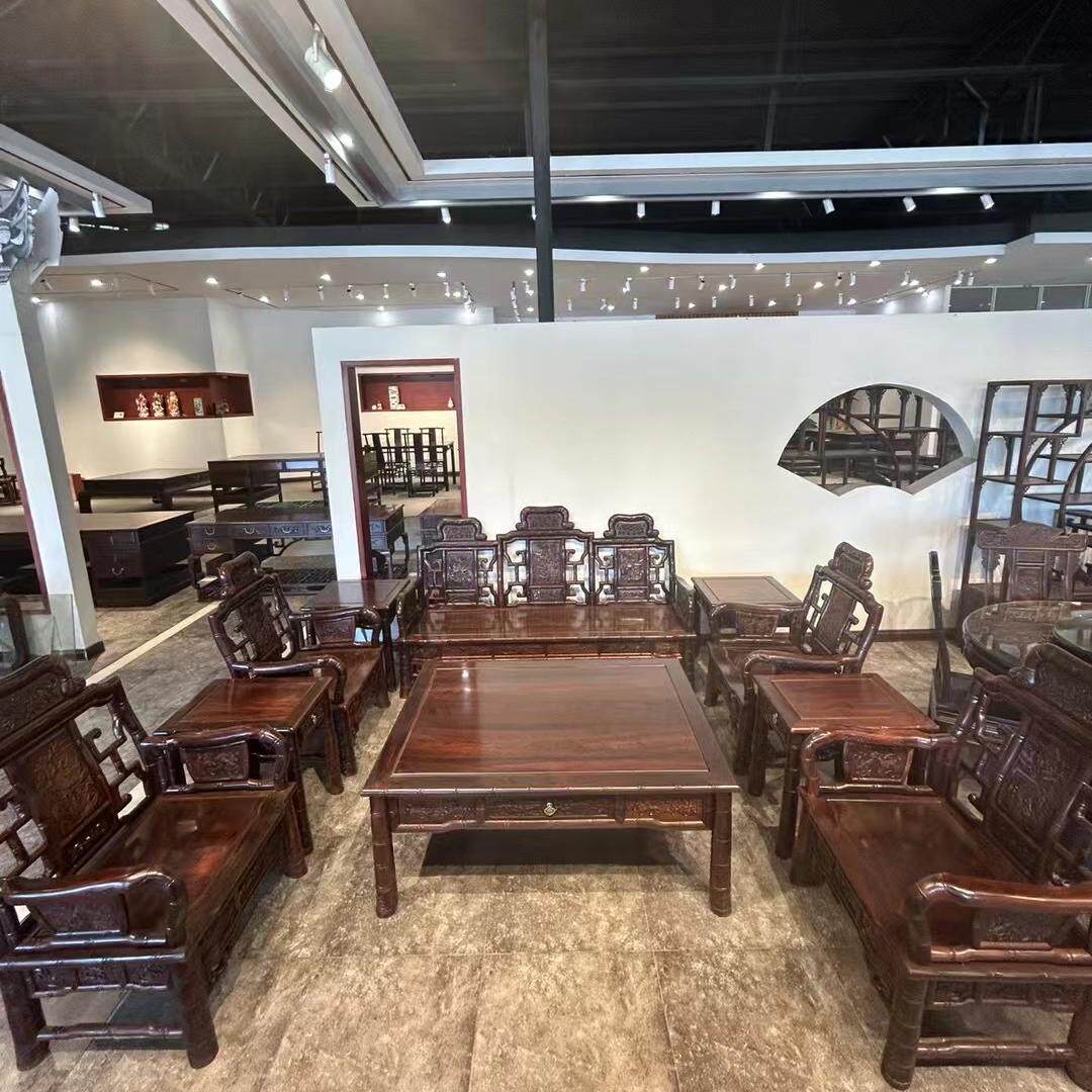 红木中式大红酸枝交趾黄檀宫廷沙发组合客厅明清古典卯榫收藏定制