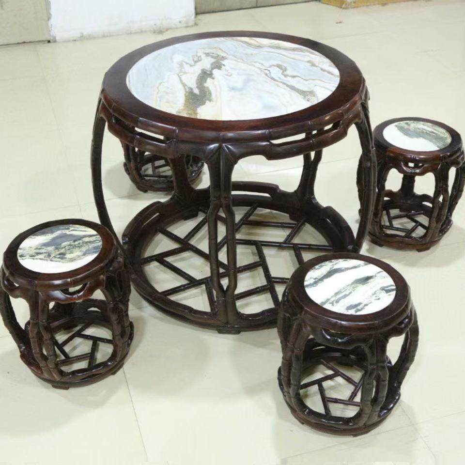 红木家具老挝大红酸枝茶桌茶台镶嵌云石交趾黄檀实木仿古休闲桌,住宅家具,红木边桌几类,淘宝优惠券,粉丝福利购,淘宝优惠卷