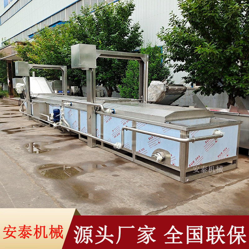 鸭产品卤煮生产线 麻辣鸭脖加工全套设备 鸭架去水焯水预煮机