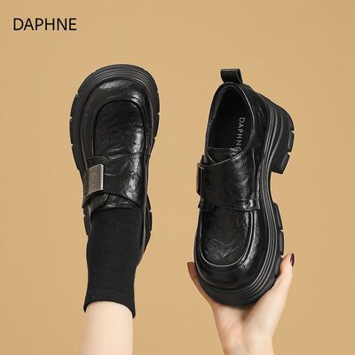 达芙妮厚底乐福鞋女松糕鞋子女鞋2026新款春季女士单鞋英伦小皮鞋