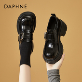 厚底单鞋 达芙妮增高女鞋 鞋 子英伦黑色小皮鞋 巨好看乐福鞋 2026春季