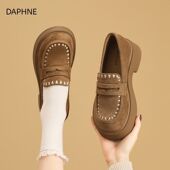 百搭一脚蹬乐福鞋 达芙妮女鞋 厚底浅口增高休闲鞋 时尚 2026春季 新款