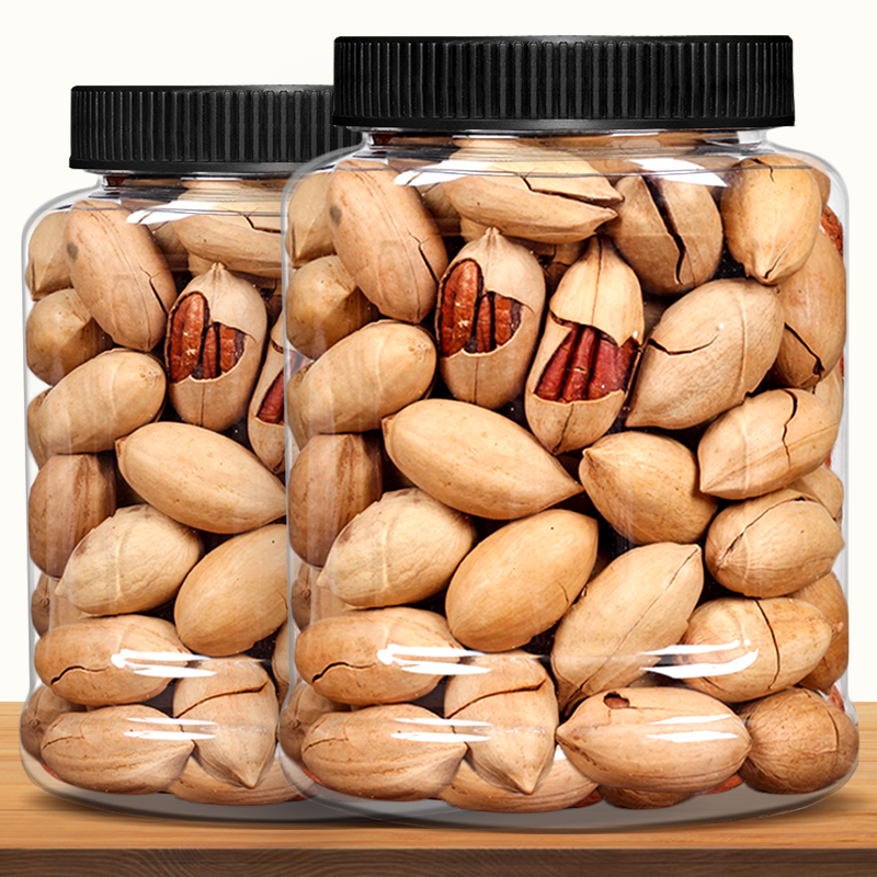 新货碧根果500g罐装奶油味