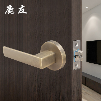 无钥匙三杆式通道锁把手消防门过道锁酒店足浴无反锁三杆执手门锁