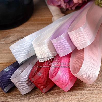 双边银葱涤棉缎带 发饰diy材料手工蝴蝶结 粗点棉加条纹葱线织带