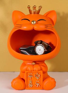 招财猫入户门口玄关钥匙收纳客厅家居装饰品鞋柜摆件前台乔迁礼物