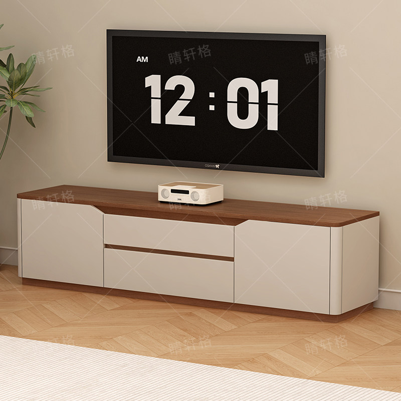 简约现代电视柜茶几组合客厅中式家用户型落地圆弧实木生态板制作,住宅家具,电视柜,淘宝优惠券,粉丝福利购,淘宝优惠卷