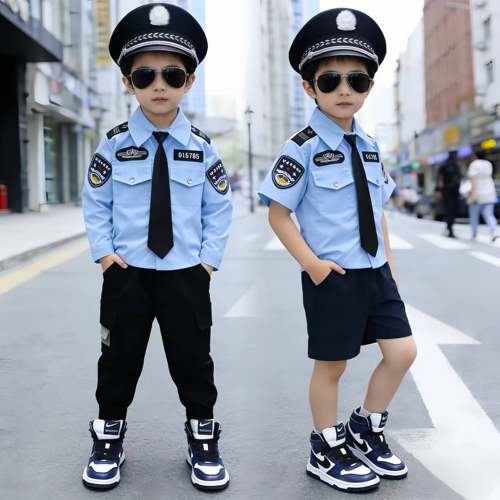 儿童警官衣服男孩小交警制服