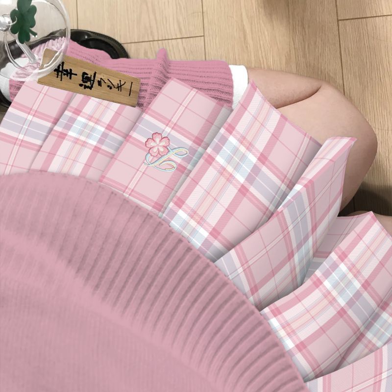 「桃妃妃」原创jk格裙百搭百褶裙日系学院风短裙粉色裙子